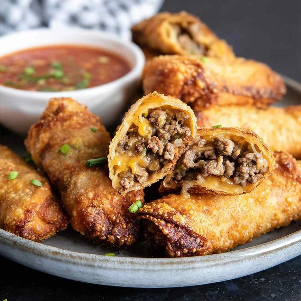 Cheeseburger Egg Rolls