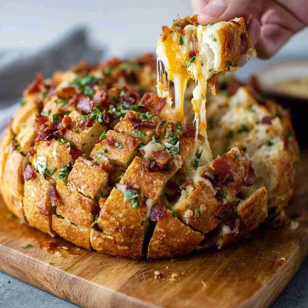 Cheesy torky bacon Ranch Pull-Apart Bread