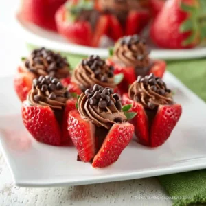 Chocolate Cheesecake Stuffed Strawberries