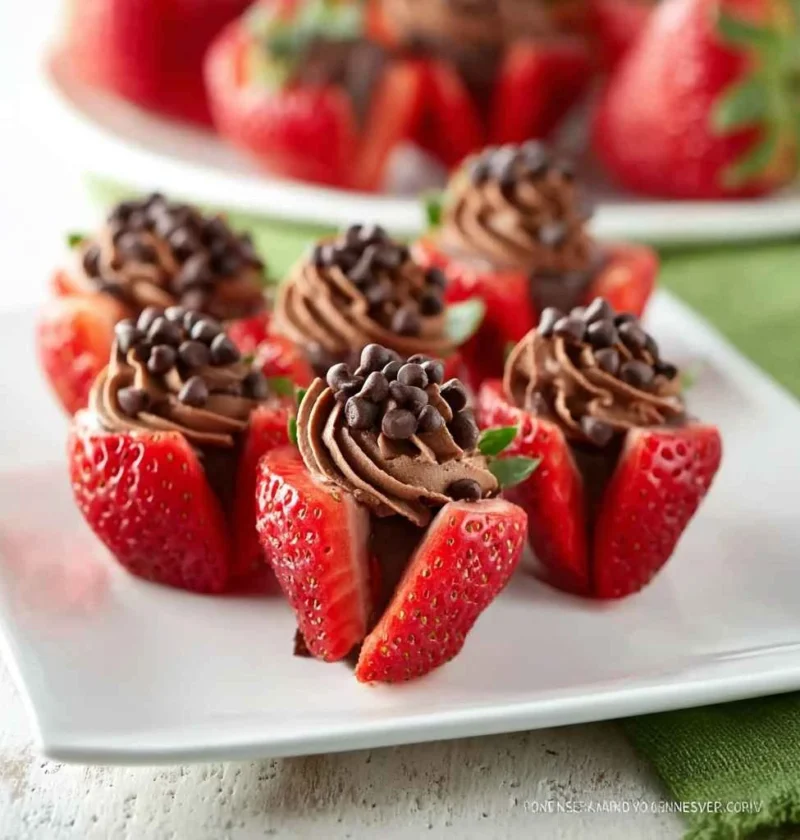 Chocolate Cheesecake Stuffed Strawberries