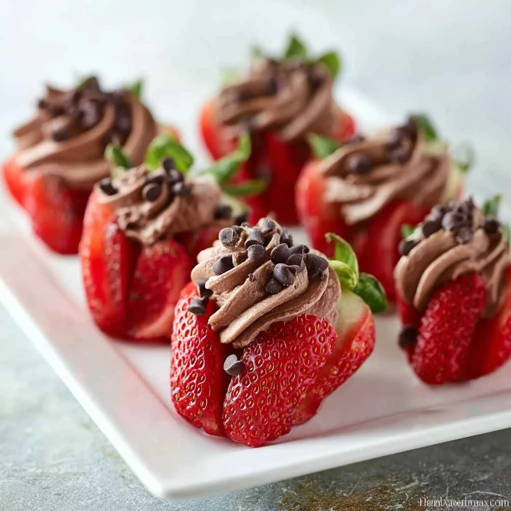 Chocolate Cheesecake Stuffed Strawberries