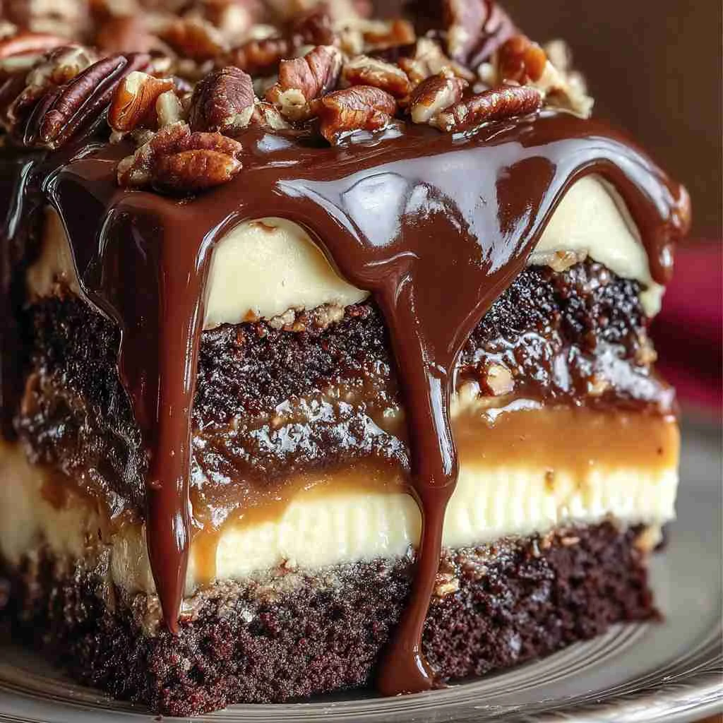 Chocolate Turtle Cake – Rich Chocolate, Caramel & Pecan Dessert