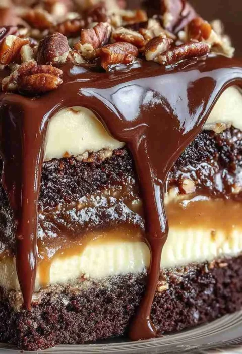 Chocolate Turtle Cake Rich Caramel Pecan Dessert