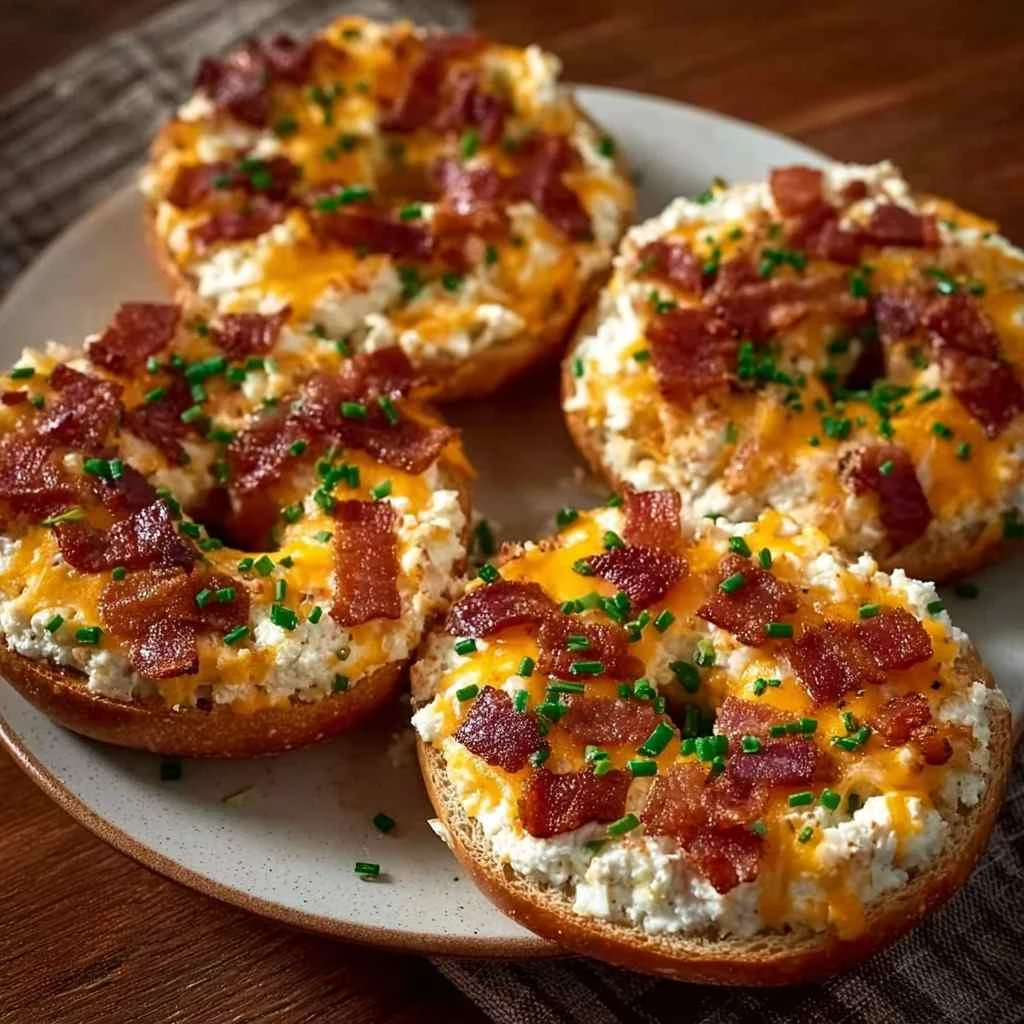 Creamy Bacon Cheddar Bagels