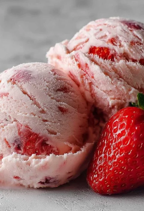 Creamy Strawberry Ice Cream Fresh Chunks Recipe