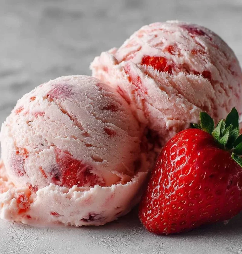 Creamy Strawberry Ice Cream Fresh Chunks Recipe