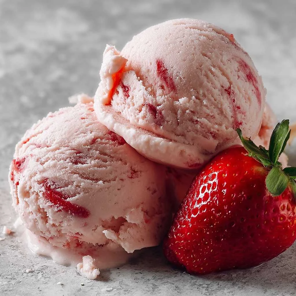 Creamy Strawberry Ice Cream Fresh Chunks Recipe
