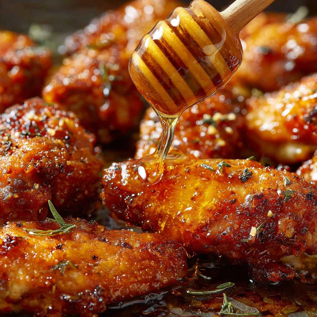 Crispy Oven Baked Glazed Hot Honey Buffalo Wings