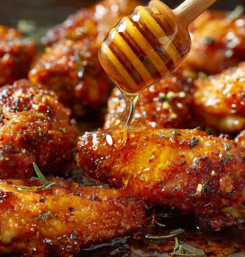 Crispy Oven Baked Glazed Hot Honey Buffalo Wings