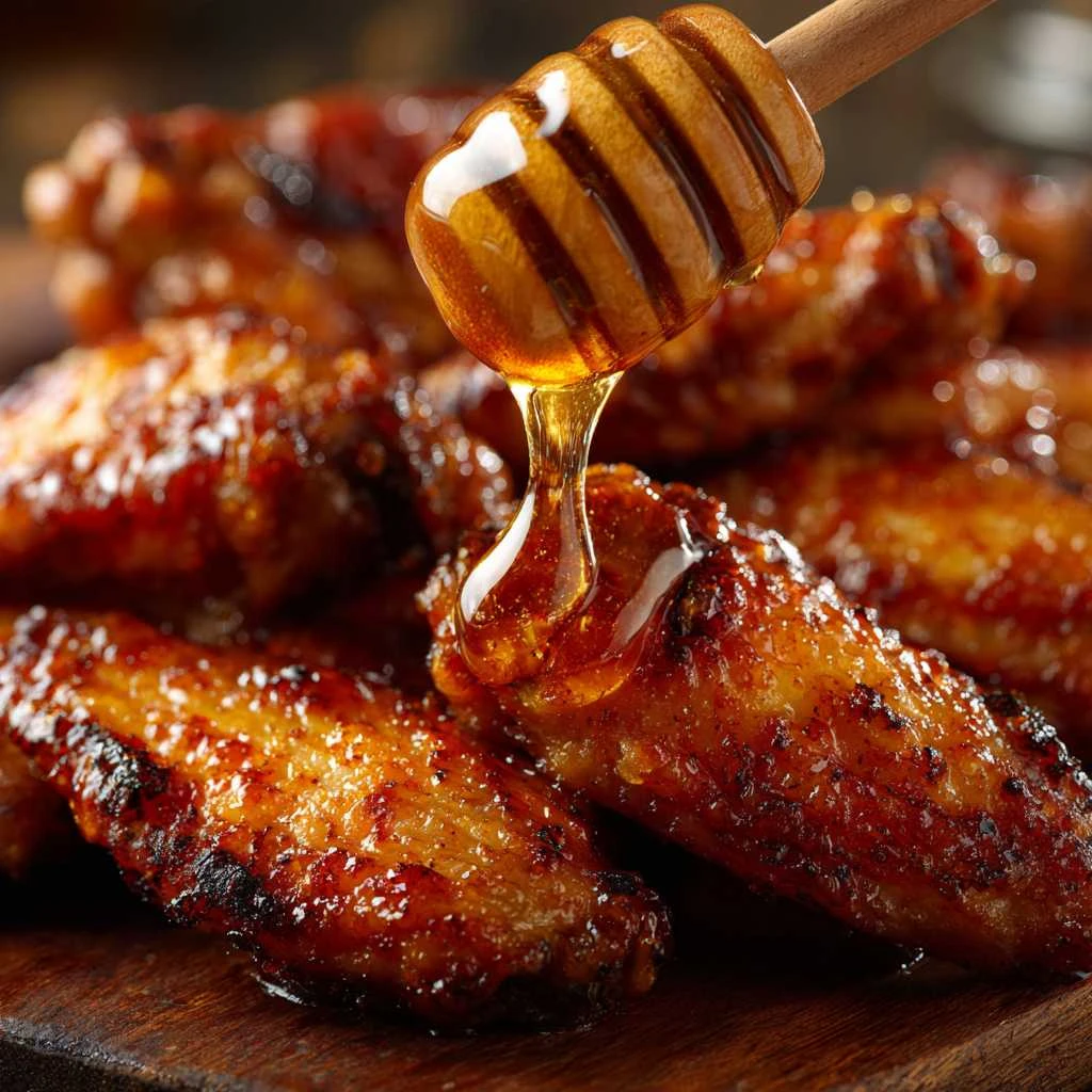 Crispy Oven Baked Glazed Hot Honey Buffalo Wings