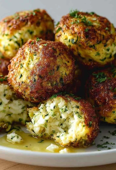 Crispy Zucchini Feta Balls Baked Perfection Oven
