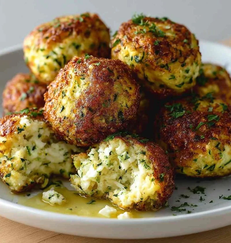 Crispy Zucchini Feta Balls Baked Perfection Oven