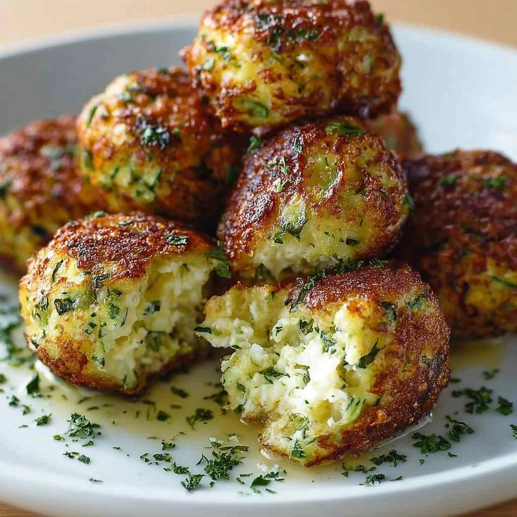 Crispy Zucchini Feta Balls Baked Perfection Oven