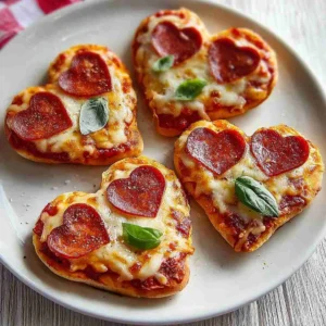 Delicious Heart-Shaped Mini Valentine Pizzas Recipe