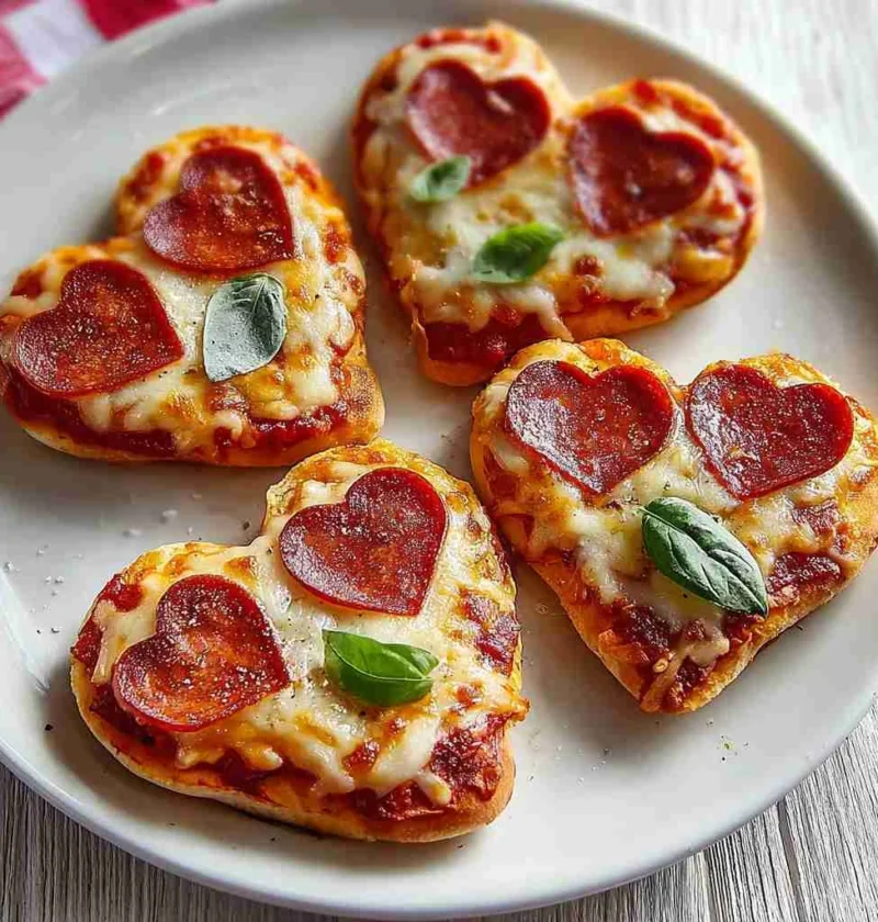Delicious Heartshaped Mini Valentine Pizzas Recipe