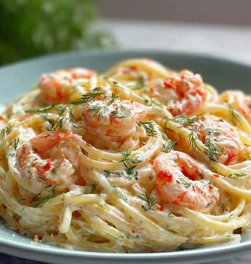 Delicious Spaghetti Shrimp Creamy Cheese Sauce Recipe