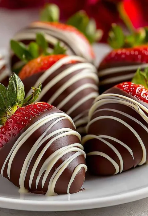 Elegant Valentines Day Chocolate Covered Strawberries