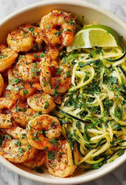 Garlic Shrimp Zucchini Noodles Dinner Recipe