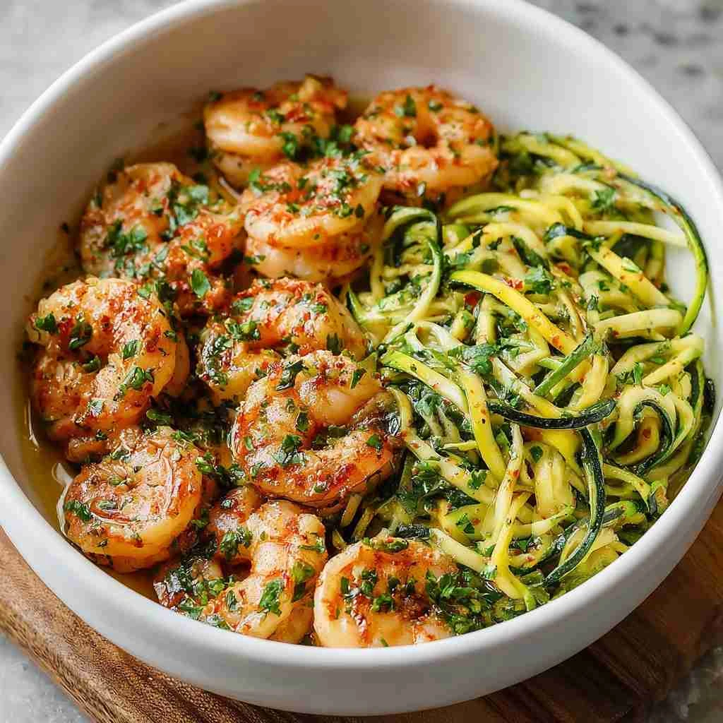 Garlic Shrimp Zucchini Noodles Dinner Recipe