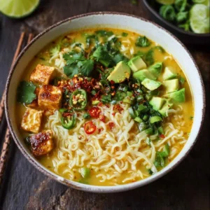 Golden Coconut Noodle Soup: A Flavor-Packed Vegan Delight