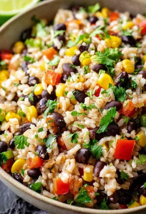 Hearty Black Bean Brown Rice Salad Bursting Flavor