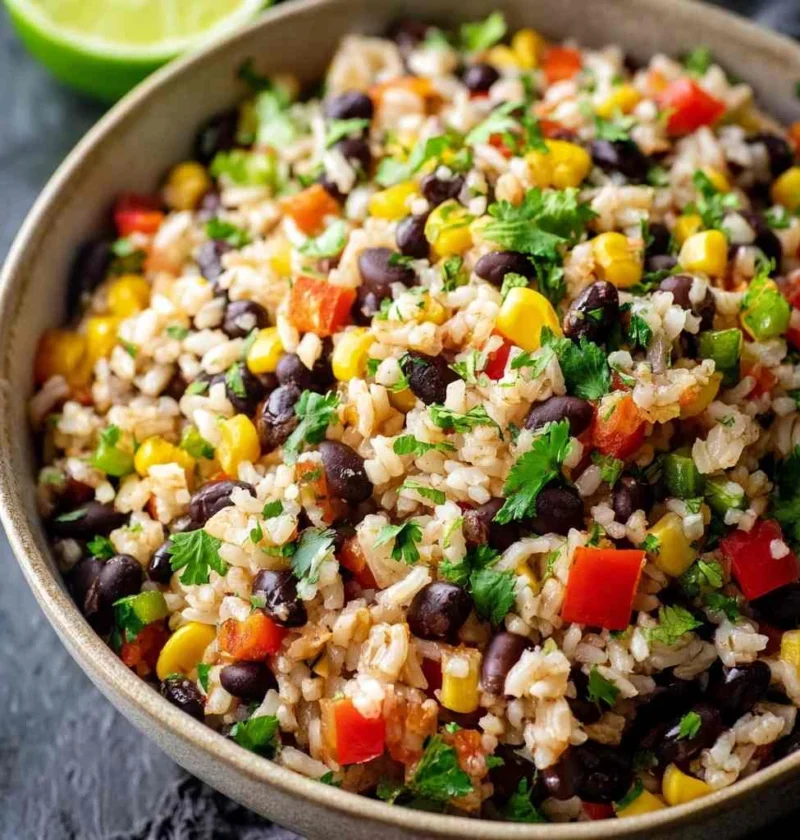 Hearty Black Bean Brown Rice Salad Bursting Flavor