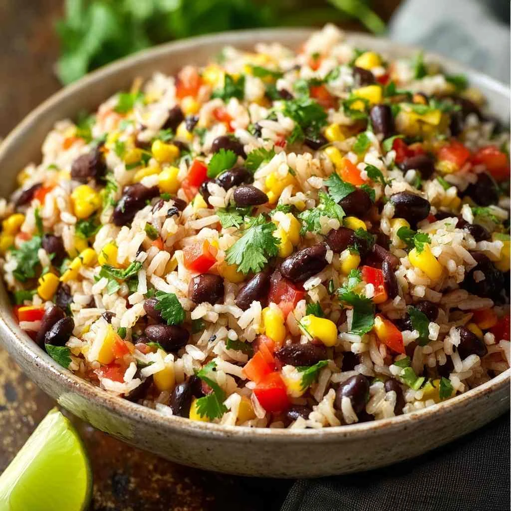 Hearty Black Bean Brown Rice Salad Bursting Flavor