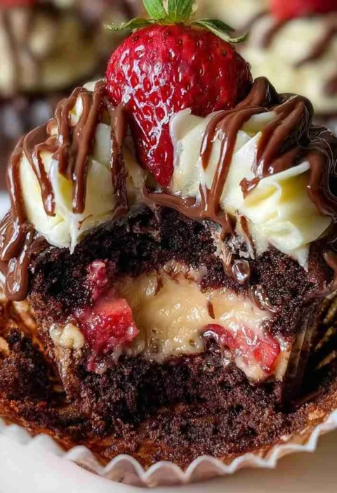Heavenly Chocolate Banana Split Cupcakes Dessert Recipe
