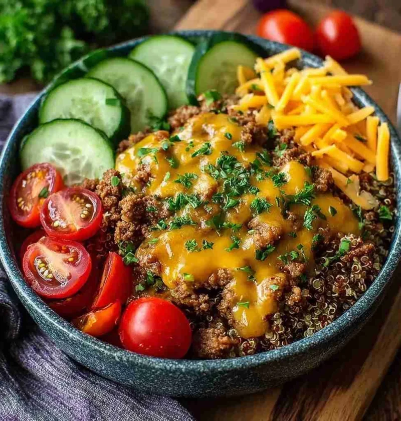 Highprotein Cheeseburger Bowls