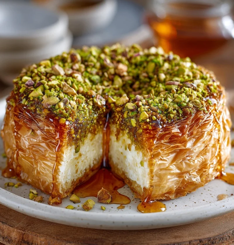 Honey Pistachio Baklava Cheesecake Recipe