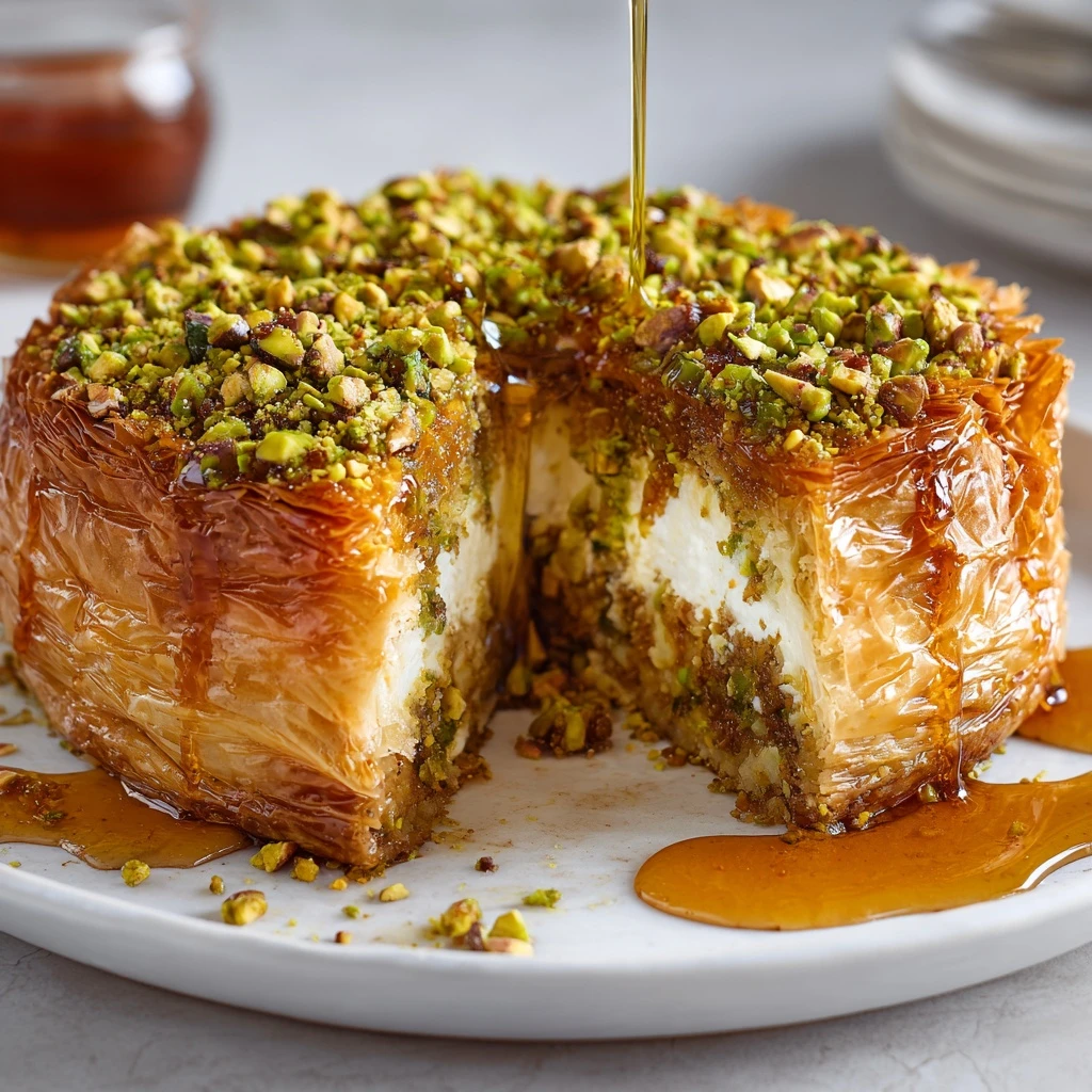 Honey Pistachio Baklava Cheesecake Recipe