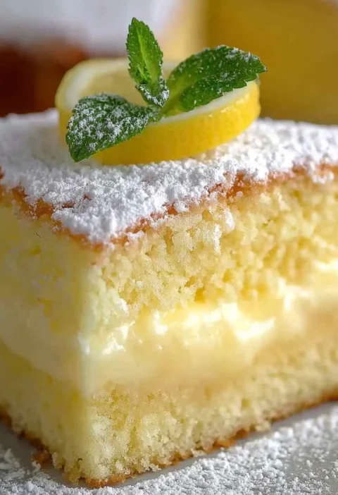Irresistible Lemon Custard Cake Fresh Delicious Dessert Recipe