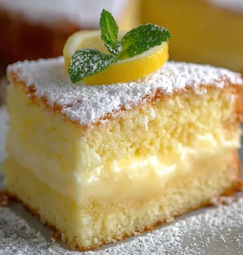 Irresistible Lemon Custard Cake Fresh Delicious Dessert Recipe