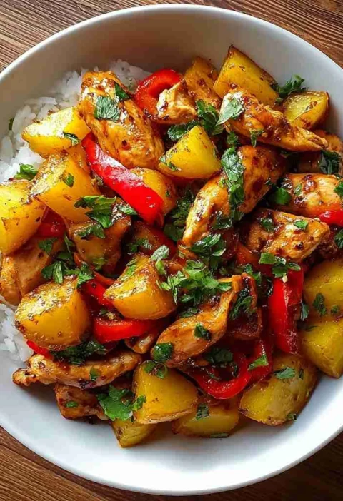 Irresistible Spicy Chicken Stirfry Crispy Potatoes