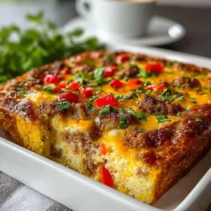 Juicy Crustless Sausage and Pepper Quiche