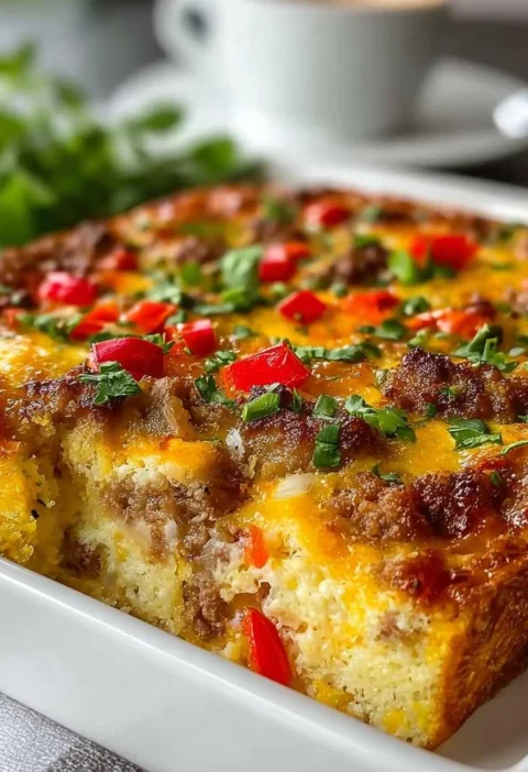 Juicy Crustless Sausage Pepper Quiche