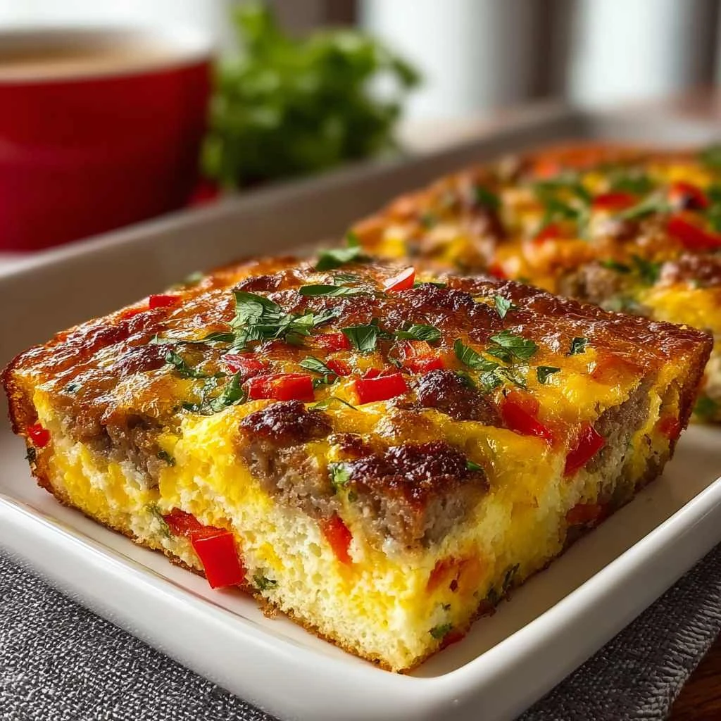 Juicy Crustless Sausage Pepper Quiche