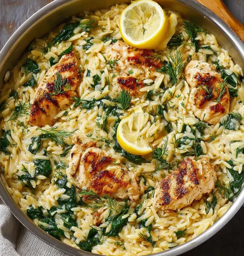 Lemon Chicken Orzo One Pot Cozy Family Dinner