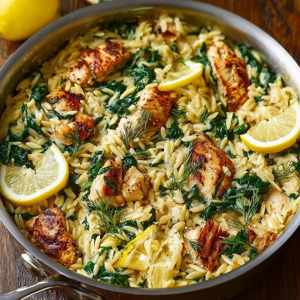 Lemon Chicken Orzo One Pot Cozy Family Dinner