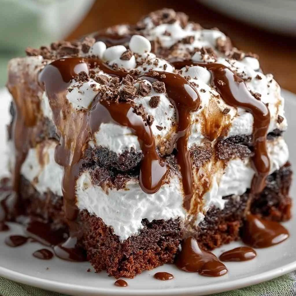 Marshmallow Chocolate Poke Cake – Gooey, Moist & Easy Dessert Recipe