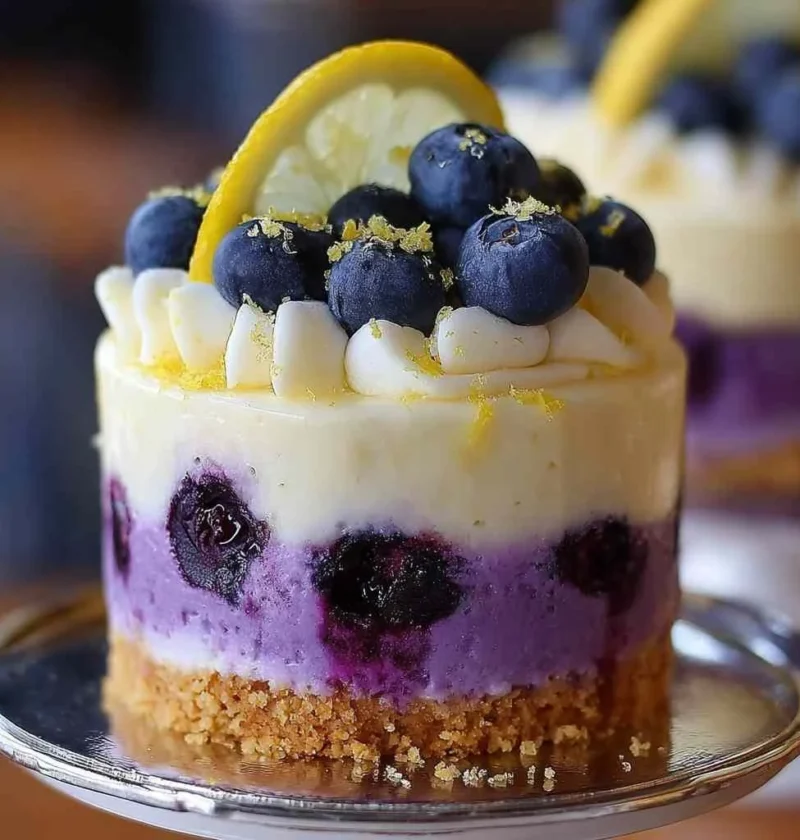 Mini Blueberry Lemon Cheesecakes Fresh Creamy Dessert Bites