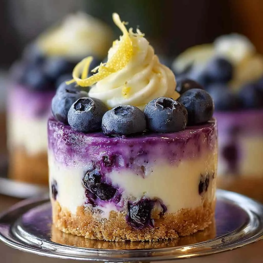 Mini Blueberry Lemon Cheesecakes Fresh Creamy Dessert Bites