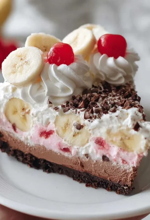 Nobake Banana Split Cheesecake Recipe