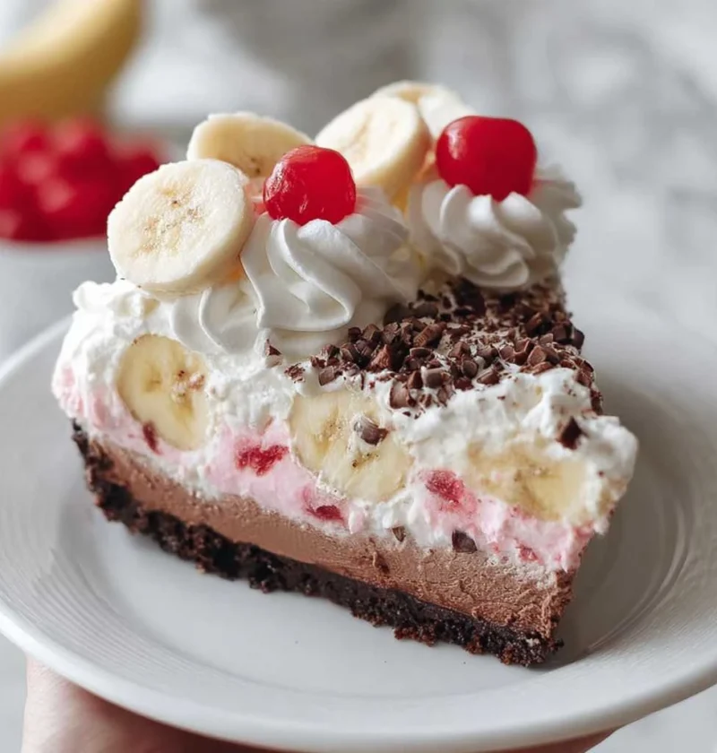 Nobake Banana Split Cheesecake Recipe