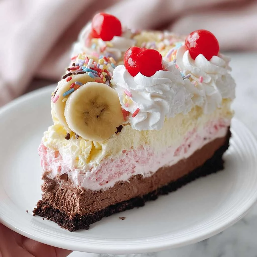 Nobake Banana Split Cheesecake Recipe