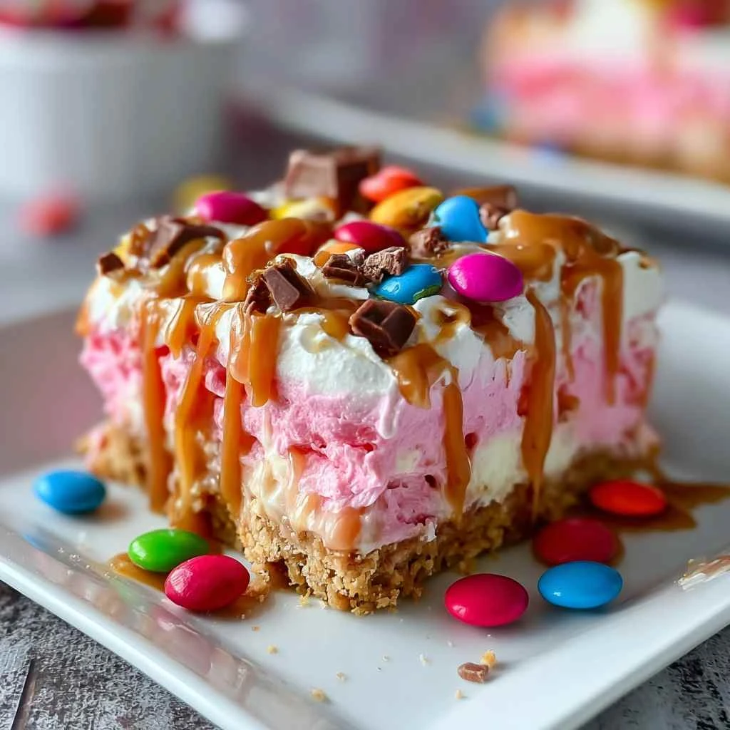 Nobake Mms Caramel Cheesecake Bars Creamy Dessert Recipe