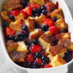 Blueberry Cream Cheese Croissant Casserole