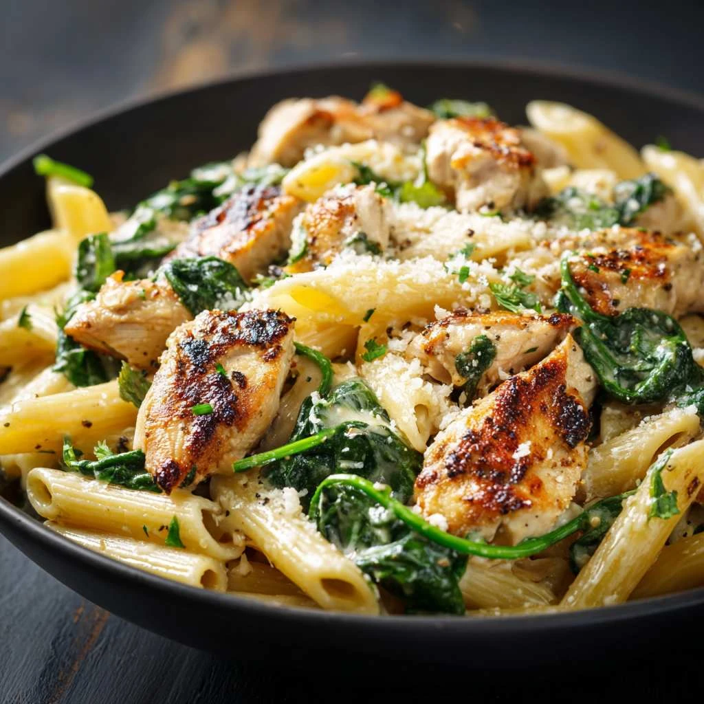 Pasta with Chicken and Spinach: Easy Family Favorite Dinner
