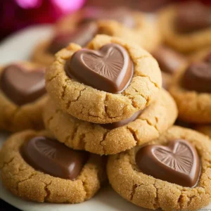 Peanut Butter Heart Cookies