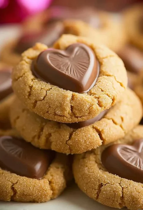 Peanut Butter Heart Cookies